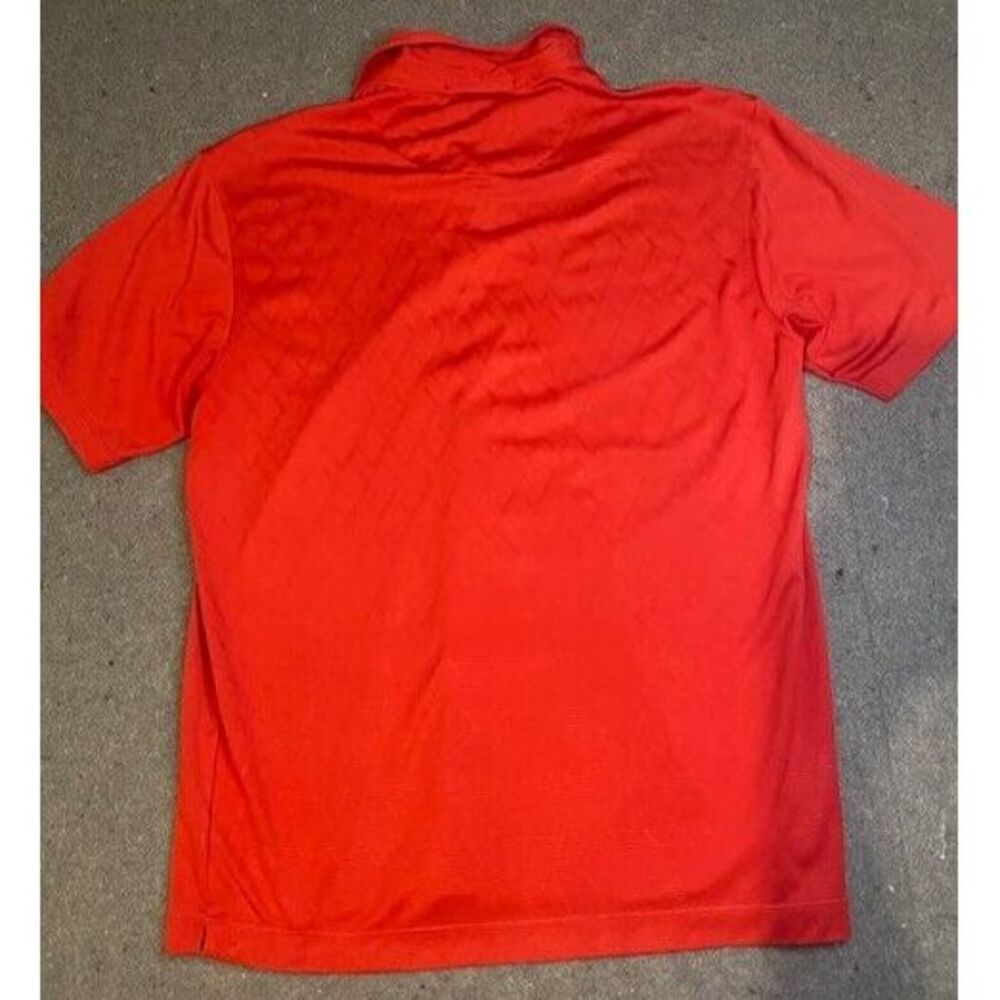 TIGER WOODS COLLECTION Men's Golf Polo Shirt MEDIUM SOLID RED dri-fit - Picture 8 of 12